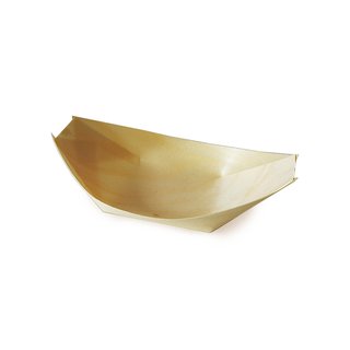 2000 Fingerfood-Schale aus Holz, Schiffchen 13 x 8 cm